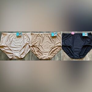 New 3 Pairs of Vanity Fair Comfort Stretch Brief Panties Size 4XL/11 Multicolor